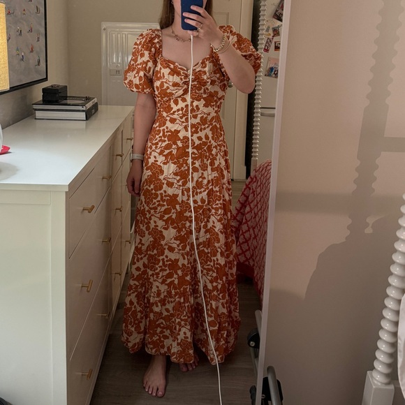 Orange and White English Factory Dress - Picture 1 of 4